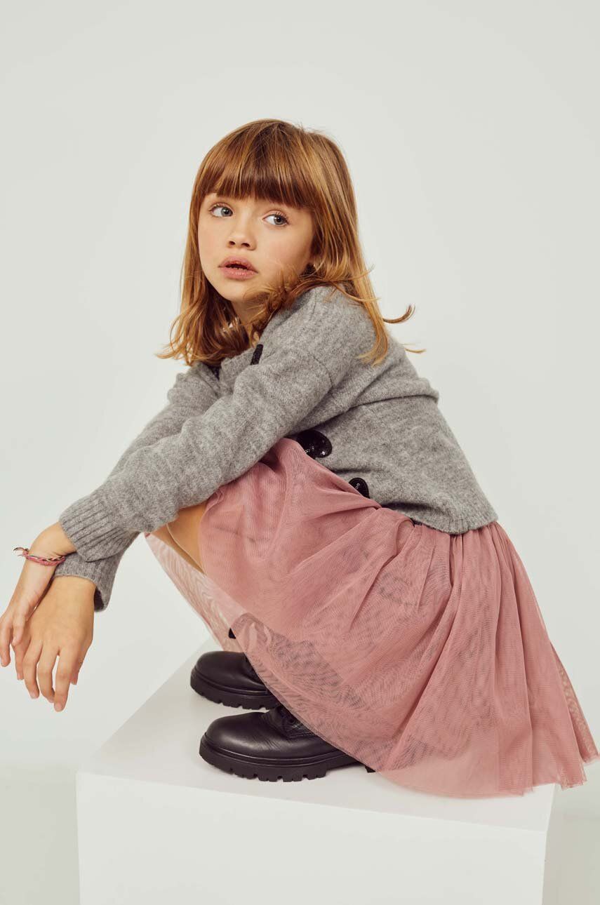 E-shop Dětská sukně zippy růžová barva, midi, áčková