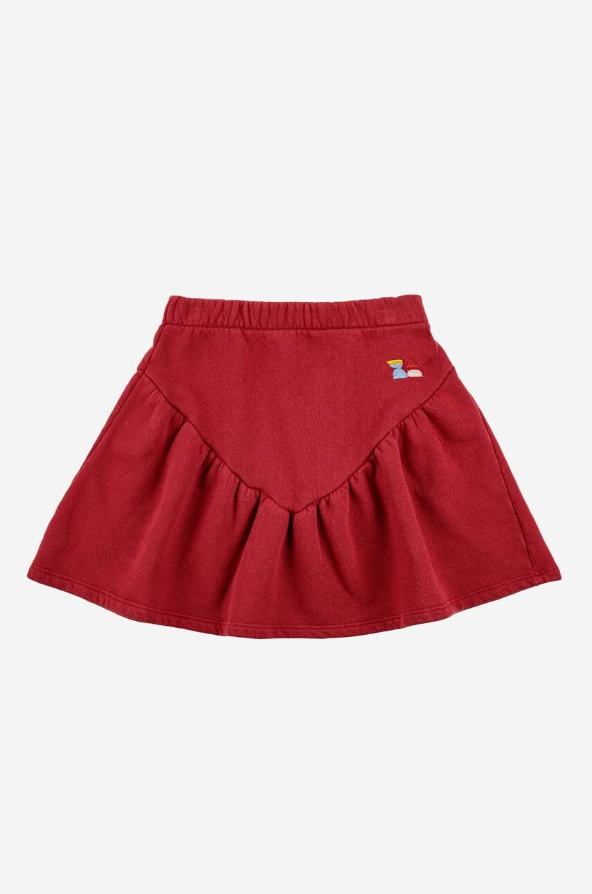 Levně Dětská bavlněná sukně Bobo Choses červená barva, mini
