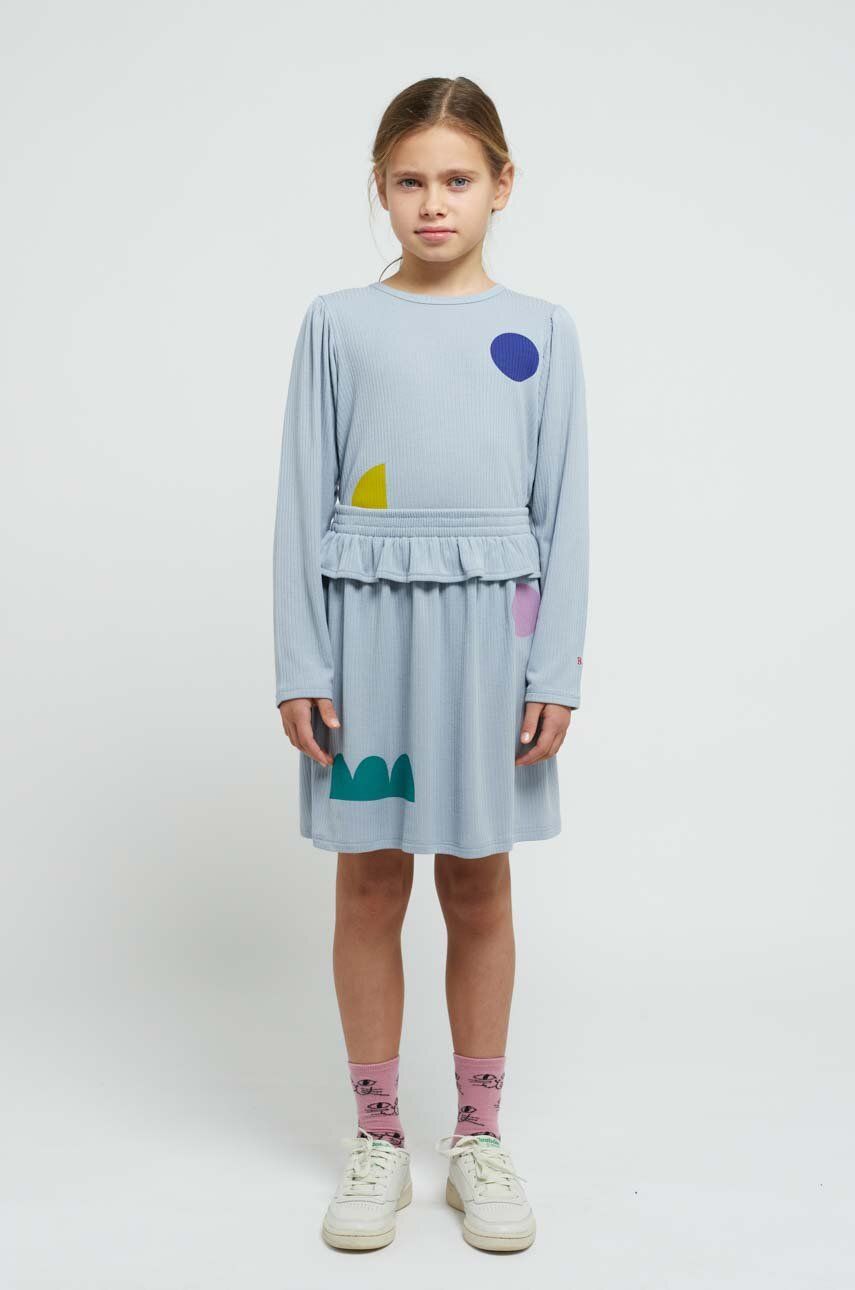 Dětská sukně Bobo Choses mini, áčková - modrá - 50 % Polyester