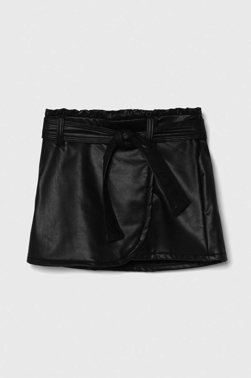 Dětská sukně Abercrombie & Fitch černá barva, mini - černá - Hlavní materiál: 94 % Polyester