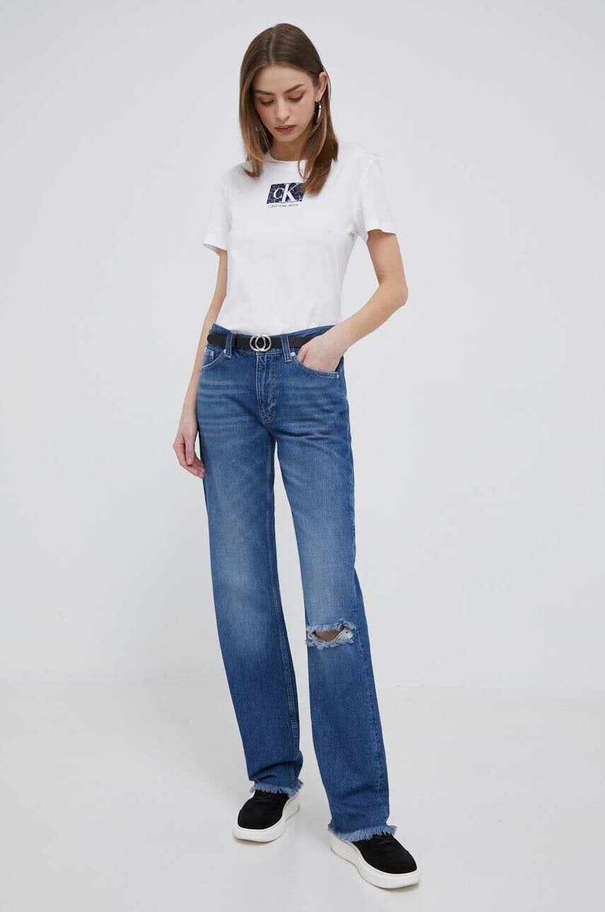 Levně Džíny Calvin Klein Jeans dámské, high waist
