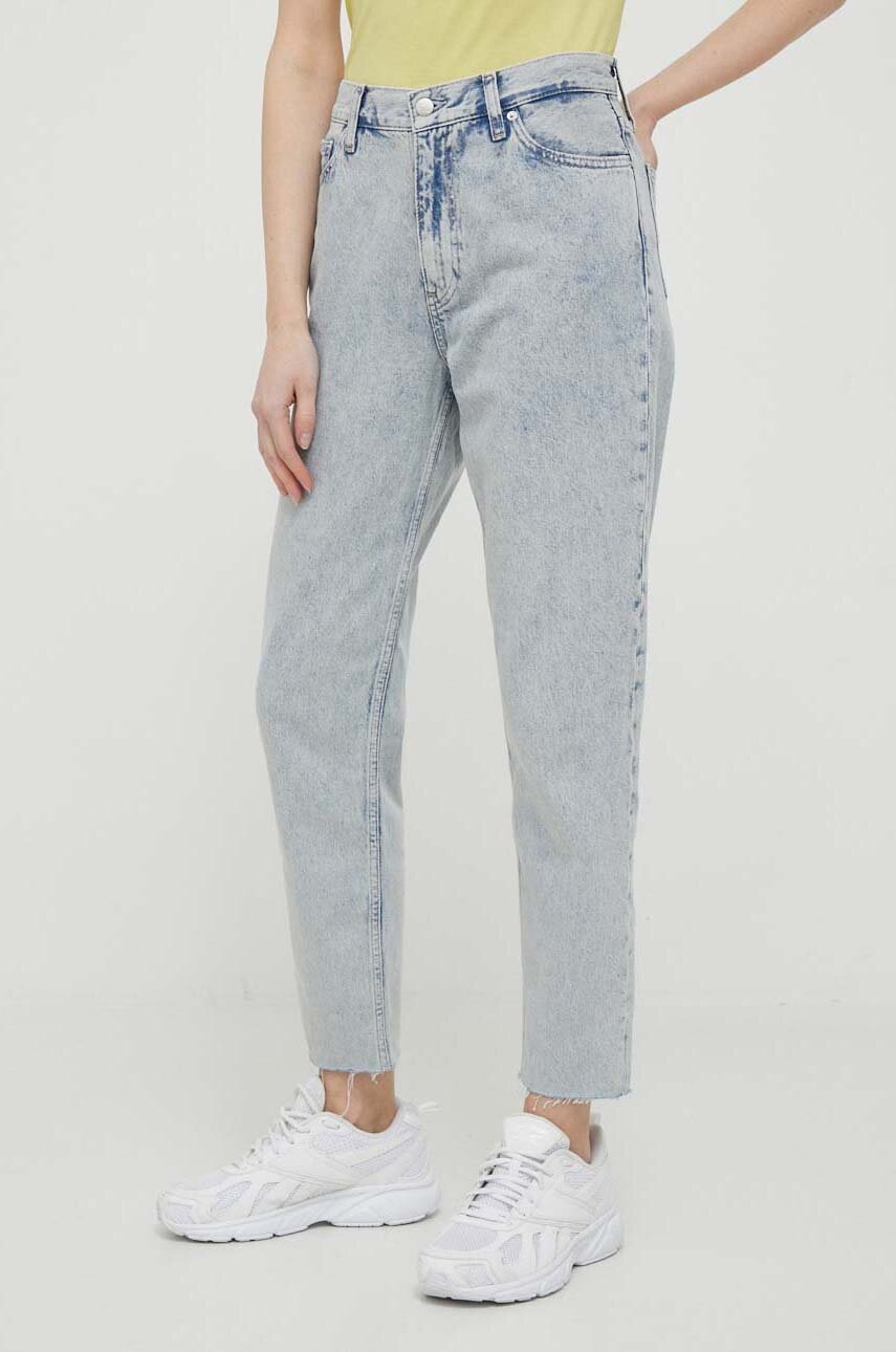 

Дънки Calvin Klein Jeans в с висока талия, Син