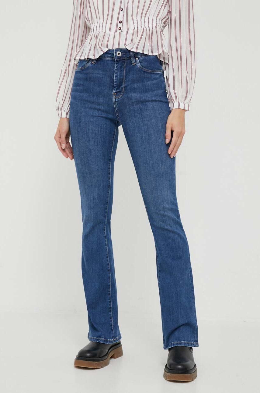 Levně Džíny Pepe Jeans Dion Flare dámské, high waist