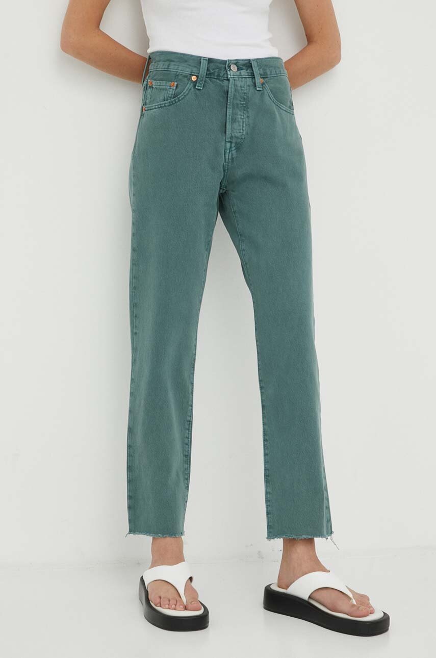 

Дънки Levi's 501 CROP с висока талия, Зелен