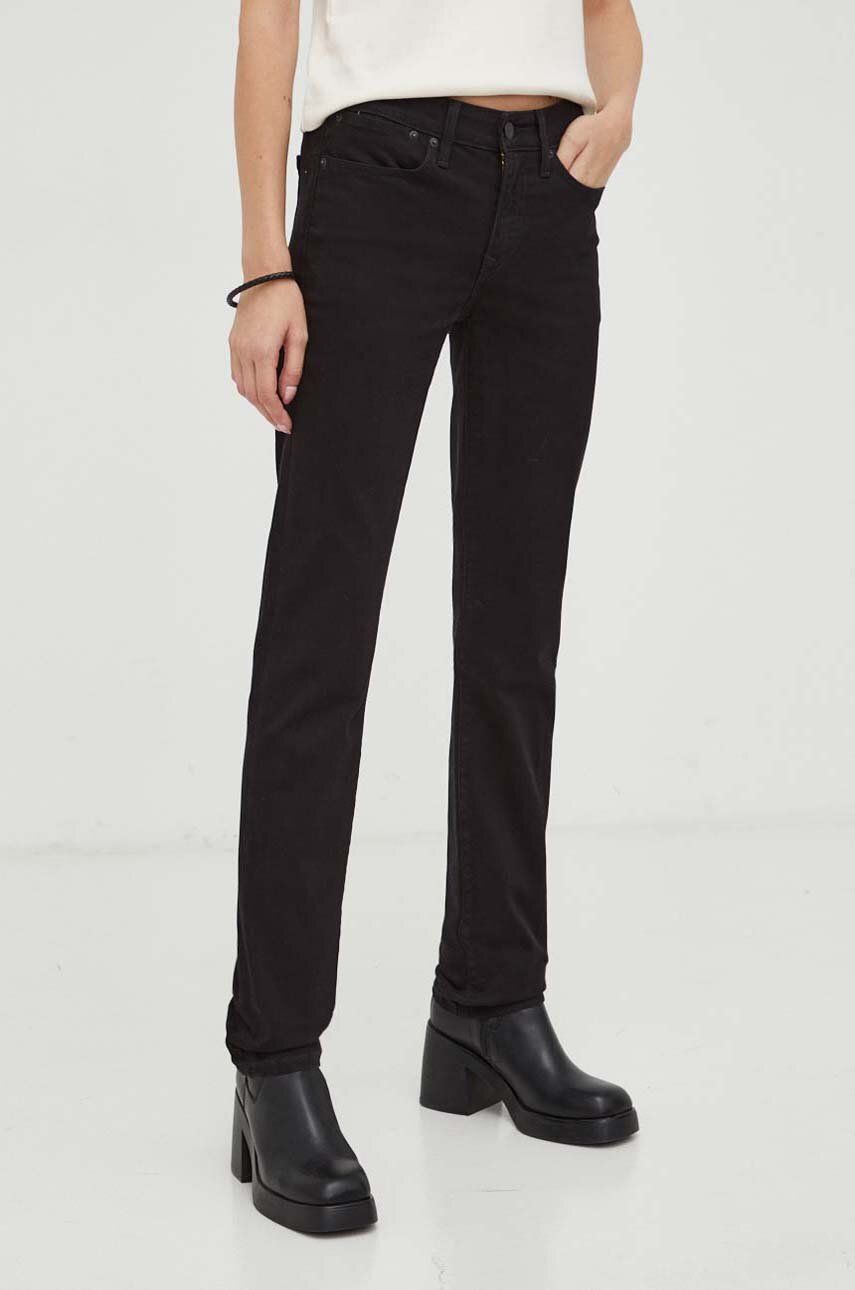 Levi's jeansi 712 SLIM WELT POCKET femei, culoarea negru
