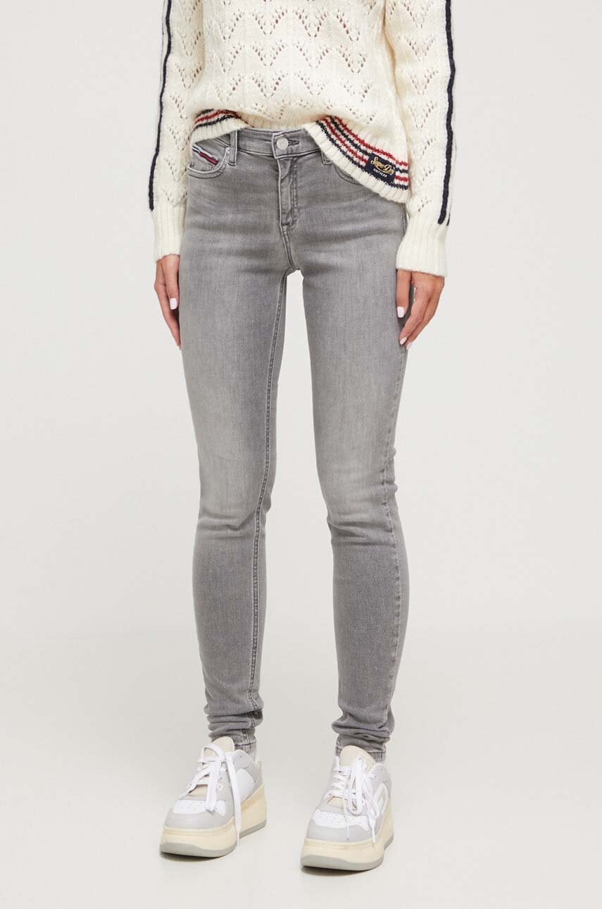 Tommy Jeans jeansi femei, culoarea gri