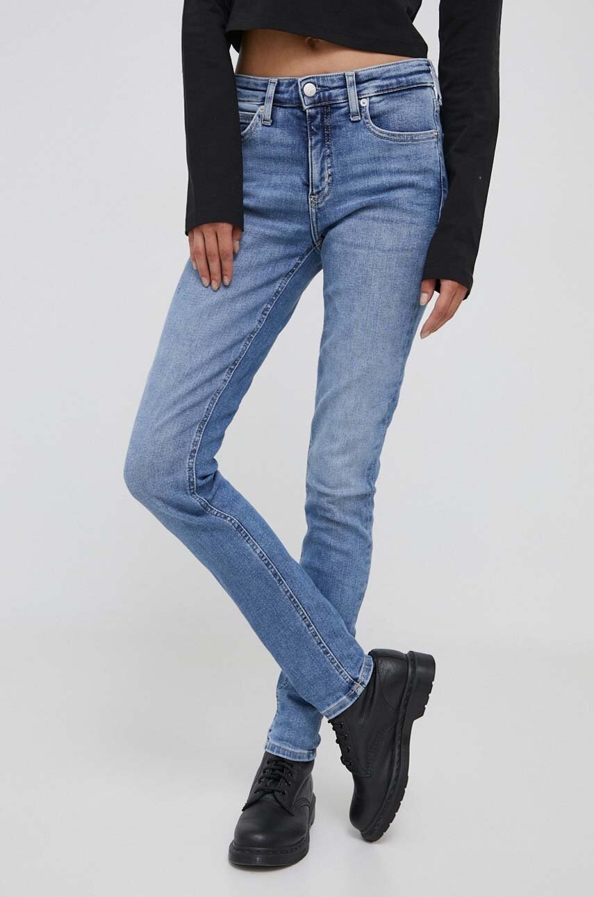 

Дънки Calvin Klein Jeans в синьо, Син