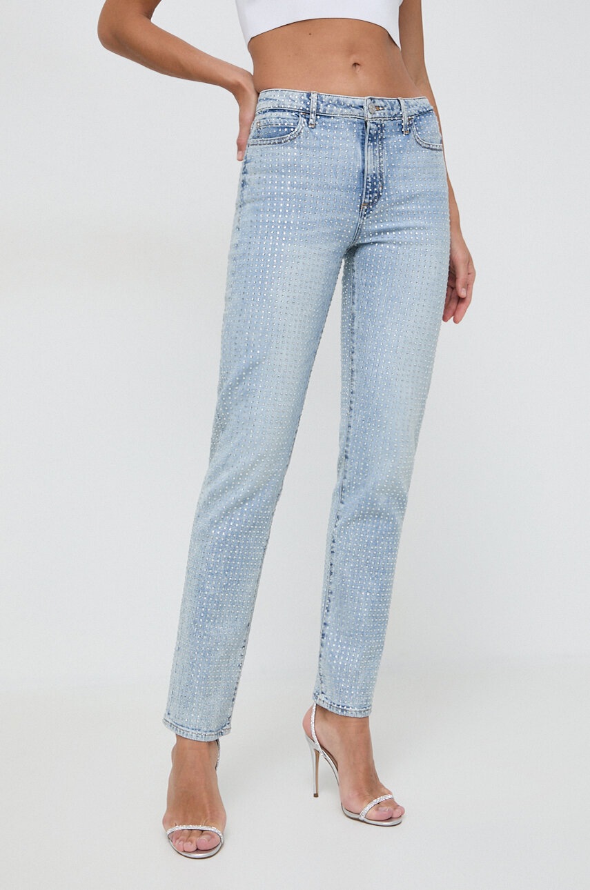 

Дънки Guess 1981 STRAIGHT в с висока талия W4RA08 D49T0, Син