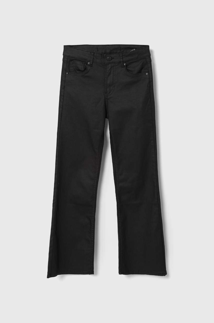 Dětské kalhoty Pepe Jeans černá barva, hladké - černá - 50 % Bavlna