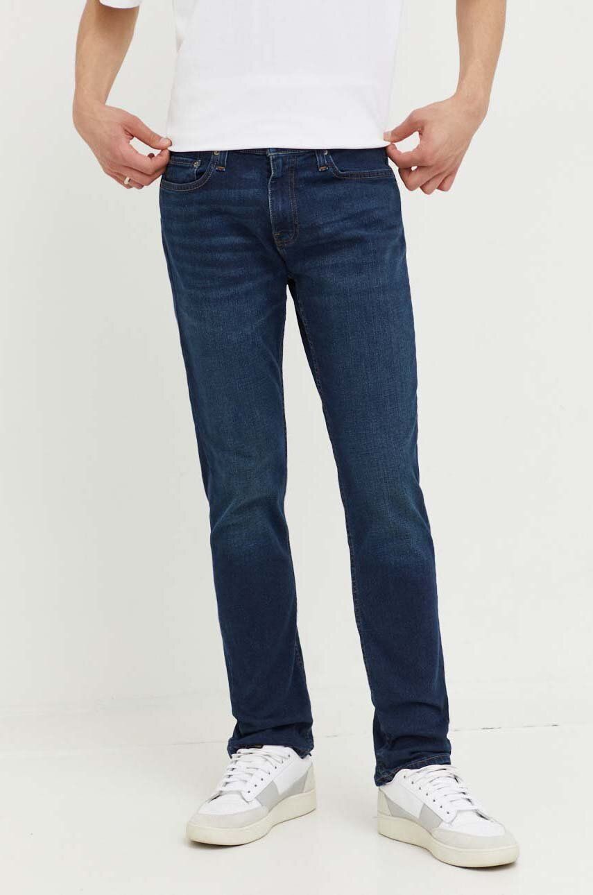 Hollister Co. jeansi barbati, culoarea albastru marin