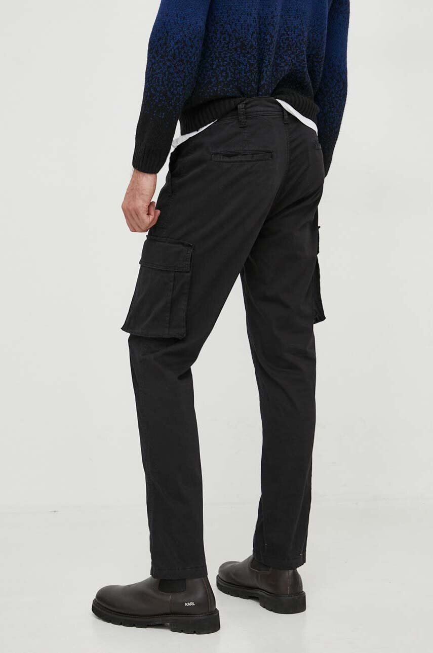 Sisley Pantaloni Barbati, Culoarea Negru, Cu Fason Cargo