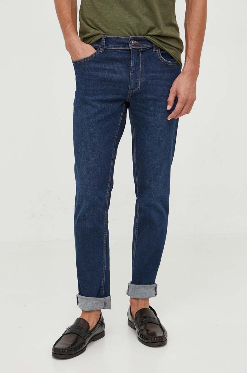Sisley jeansi Stockholm barbati, culoarea albastru marin