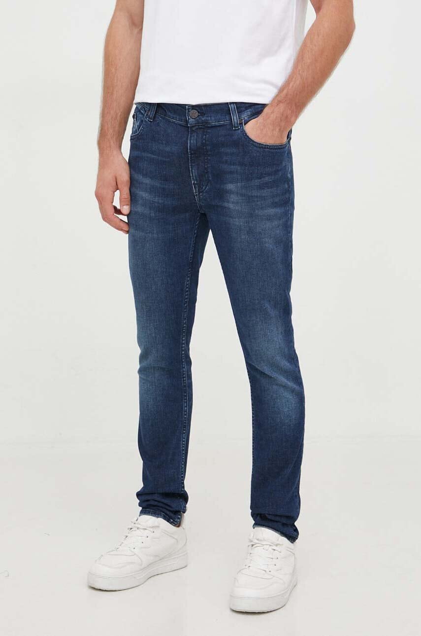 Karl Lagerfeld jeansi barbati, culoarea albastru marin Karl Lagerfeld jeansi barbati, culoarea albastru marin