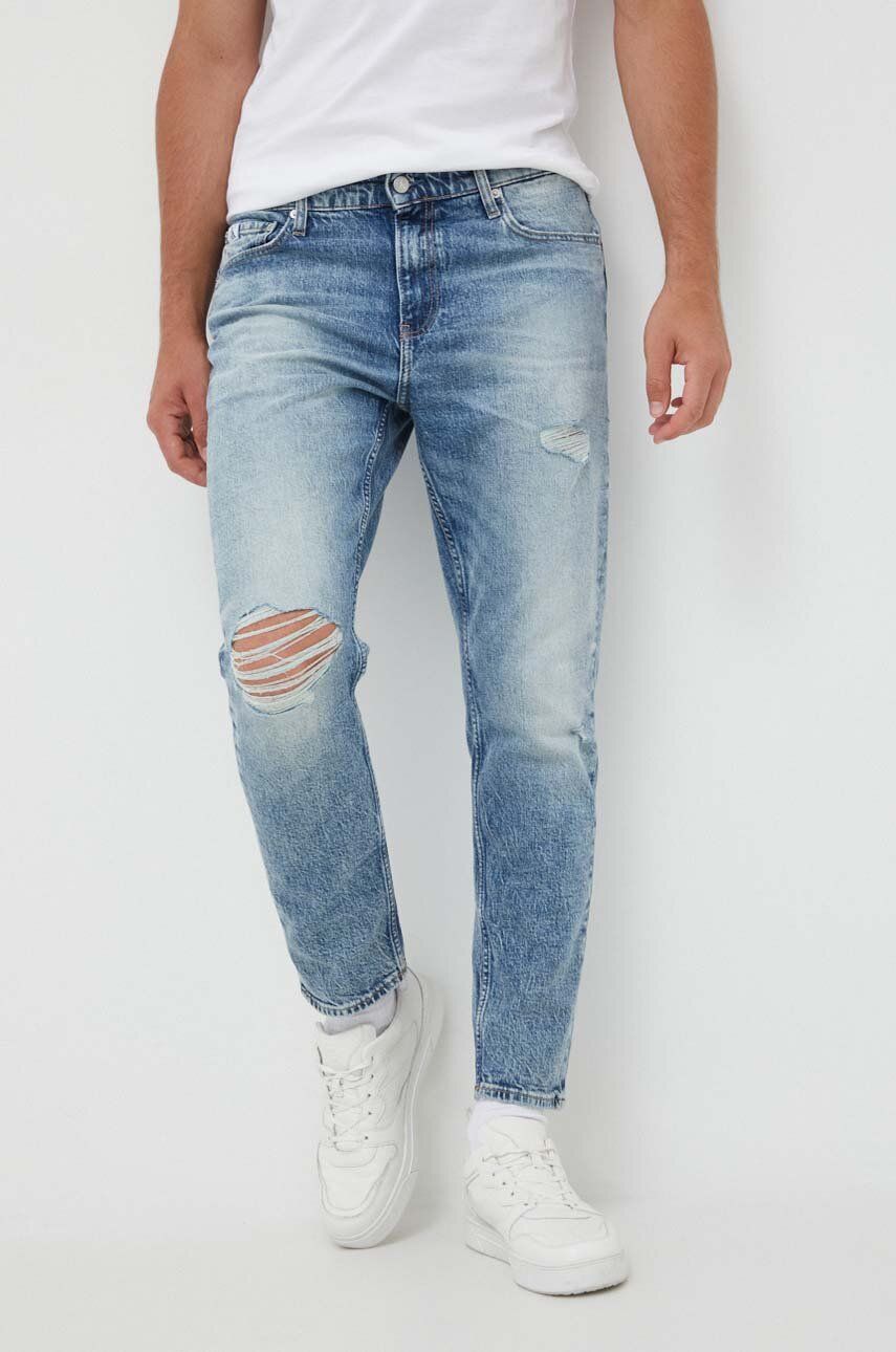 Džíny Calvin Klein Jeans Dad Jean pánské - modrá - 79 % Bavlna