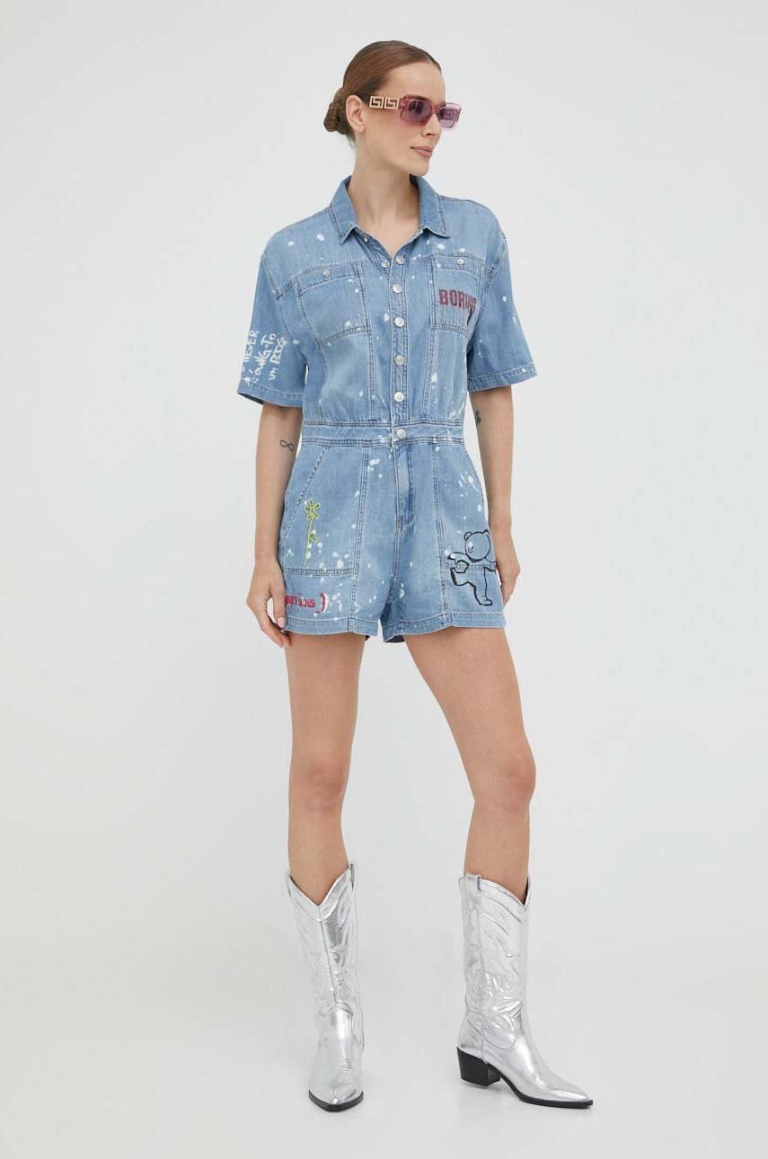 

Джинсовый комбинезон Guess x Banksy овальное декольте