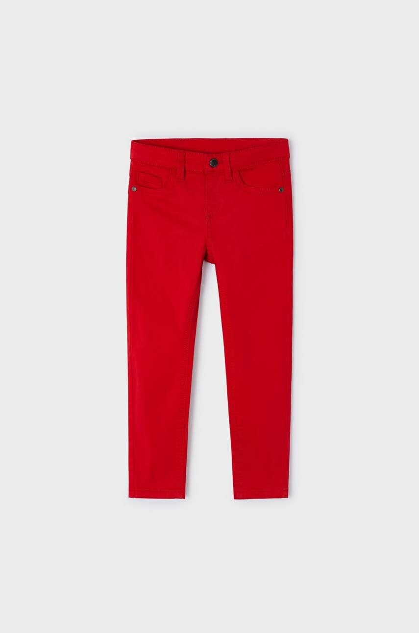 

Дитячі штани Mayoral slim fit колір червоний однотонні