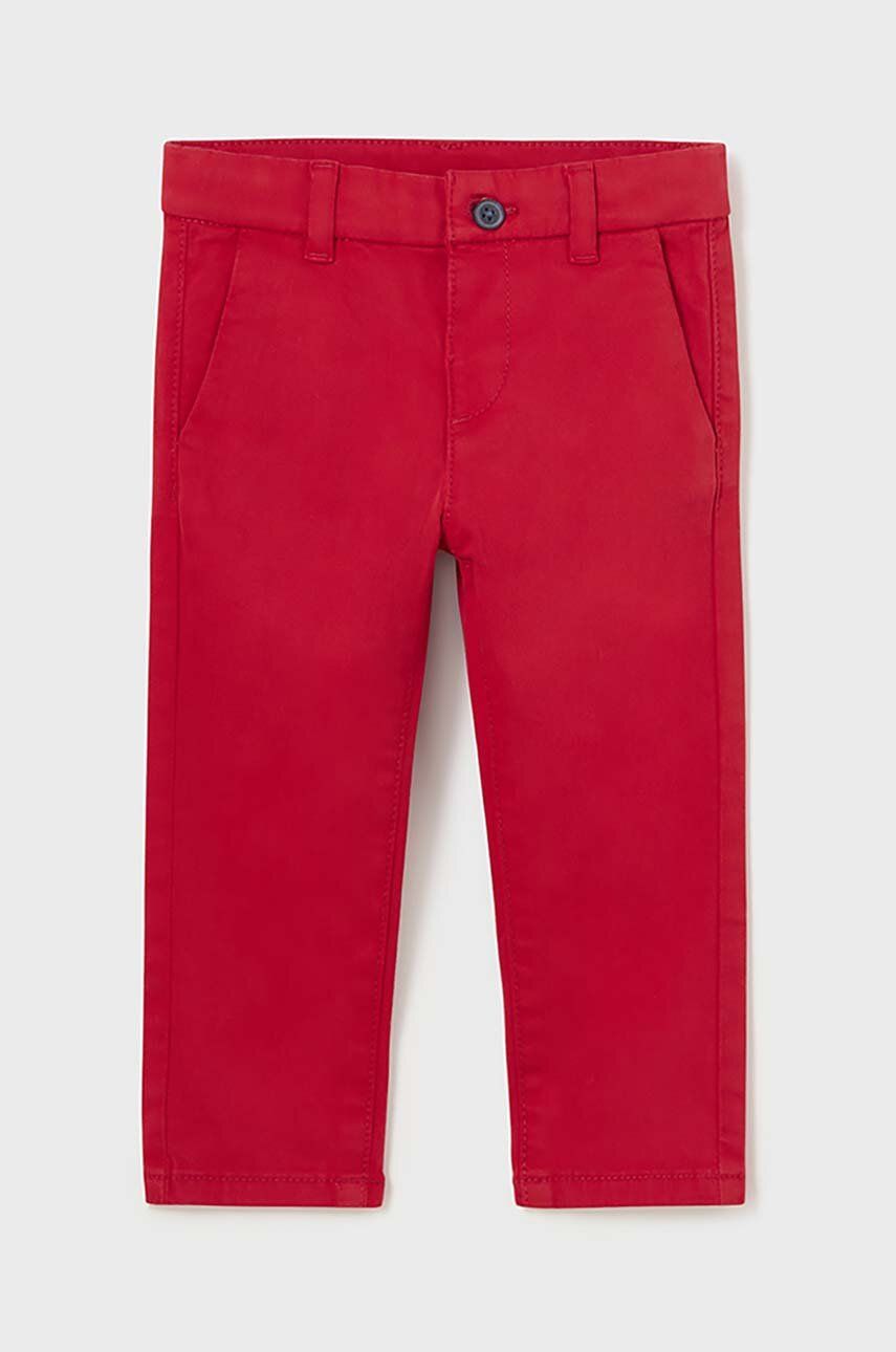 Mayoral pantaloni bebe culoarea rosu, neted