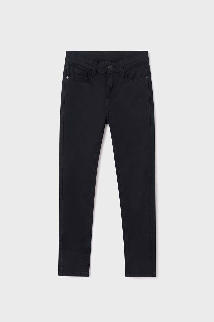 

Дитячі штани Mayoral slim fit колір чорний однотонні