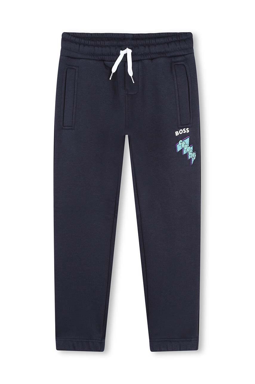 Детские спортивные штаны BOSS цвет синий с принтом Детские спортивные штаны BOSS цвет синий с принтом