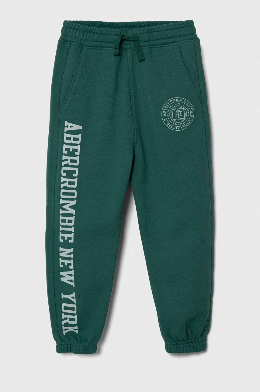 Abercrombie & Fitch Pantaloni De Trening Pentru Copii Culoarea Verde, Cu Imprimeu