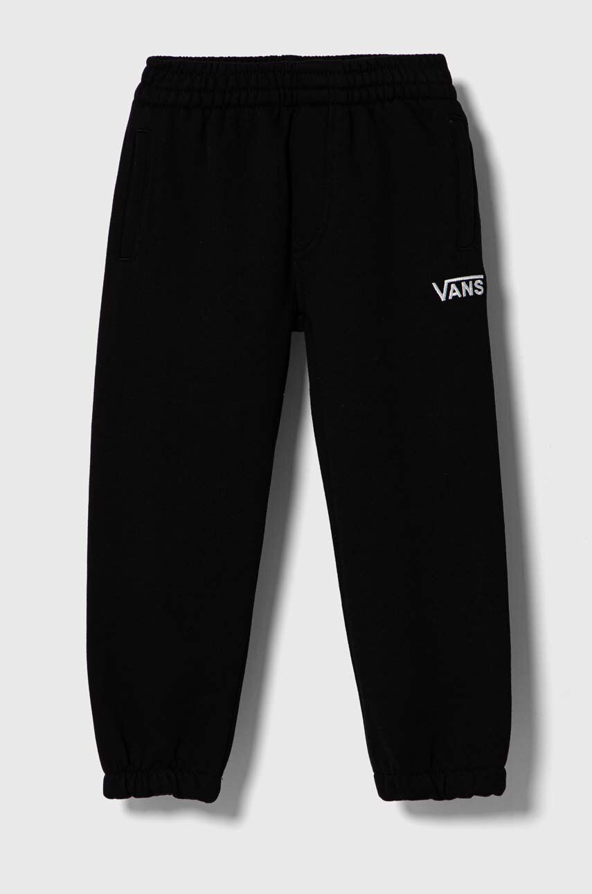 Vans pantaloni de trening din bumbac pentru copii CORE BASIC FLEECE PANT VN000657BLK1 culoarea negru, neted