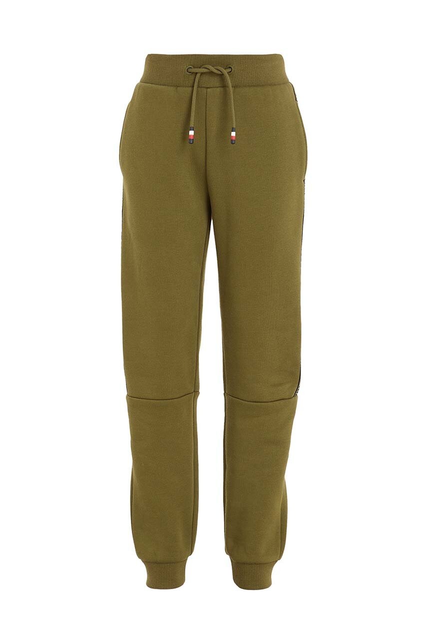Детские спортивные штаны Tommy Hilfiger цвет зелёный с аппликацией Детские спортивные штаны Tommy Hilfiger цвет зелёный с аппликацией