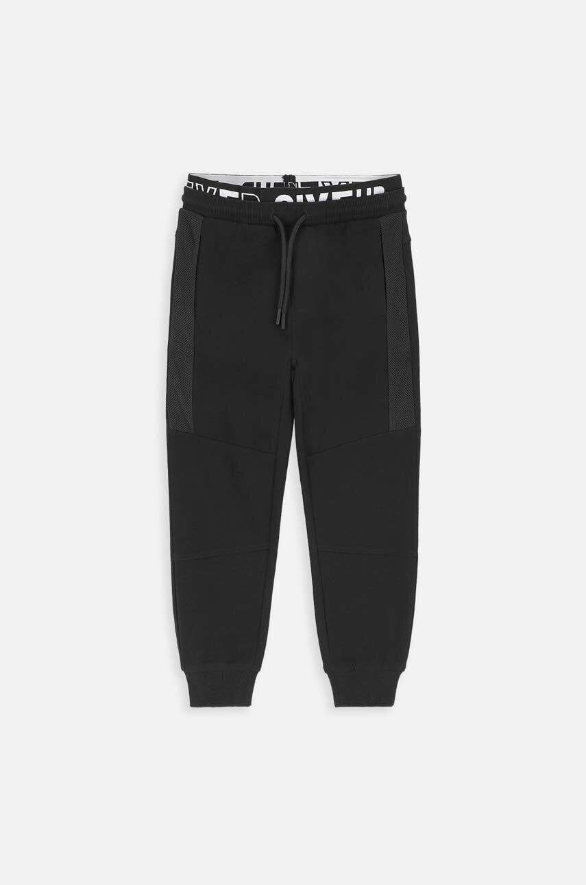 Coccodrillo pantaloni de trening din bumbac pentru copii culoarea negru, modelator