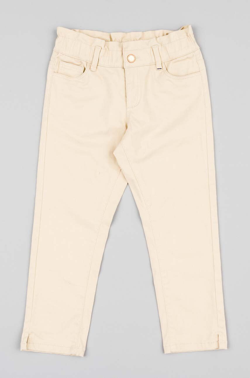 Dětské kalhoty zippy béžová barva, hladké - béžová