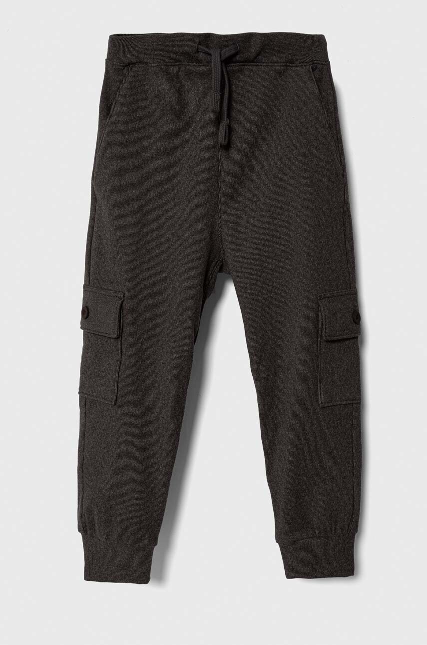 

Детски спортен панталон Abercrombie & Fitch в сиво с изчистен дизайн, Сив