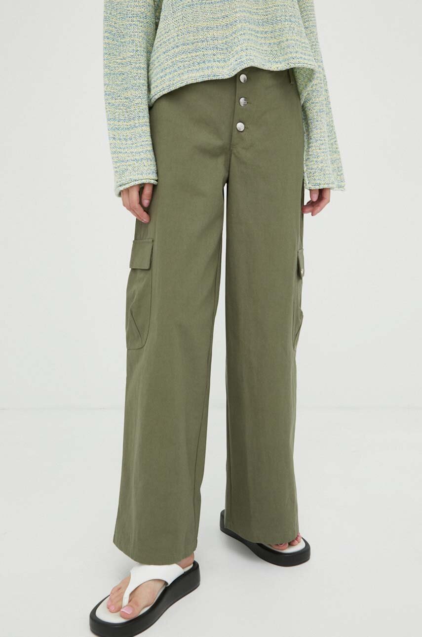 Βαμβακερό παντελόνι Résumé χρώμα: πράσινο φωτογραφία