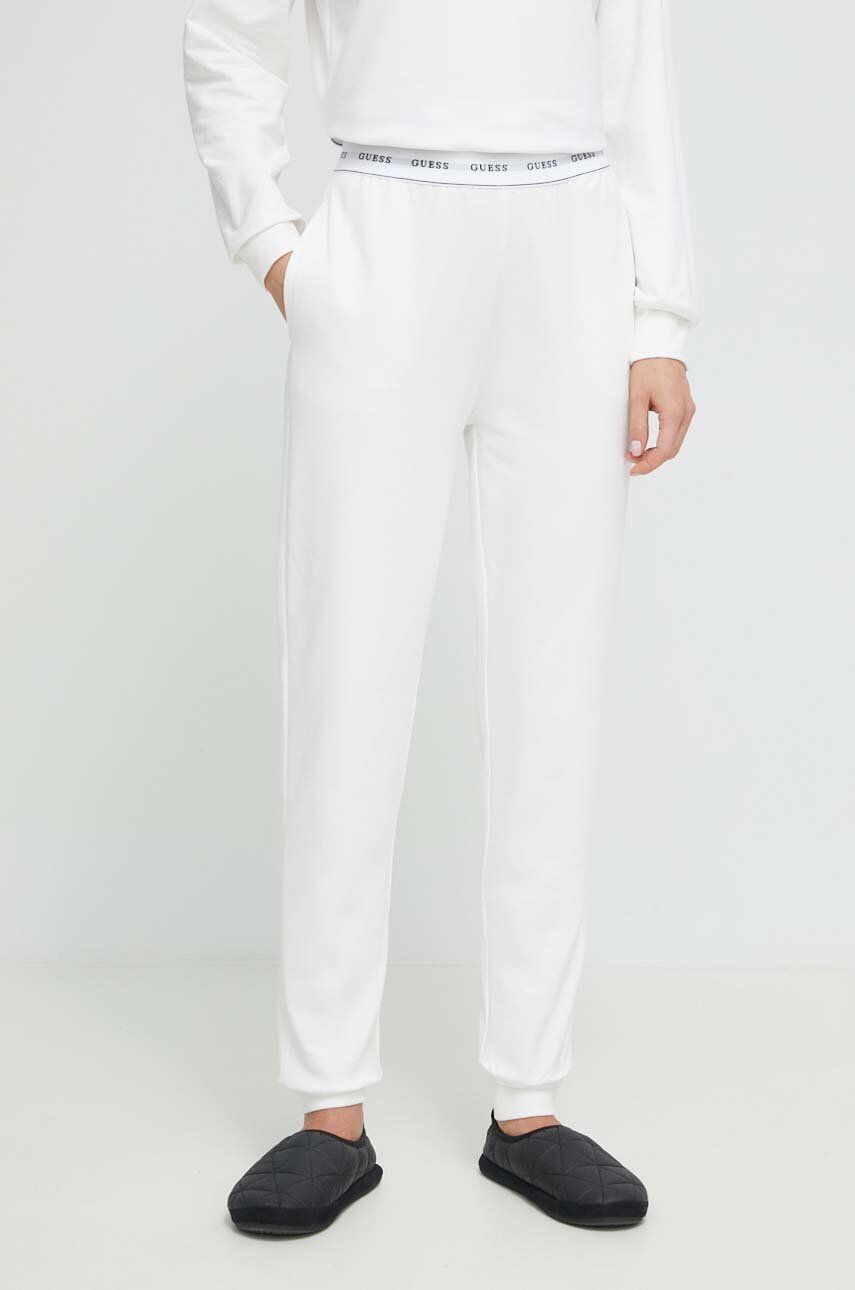 Kalhoty Guess bílá barva, O3YB00 KBS91