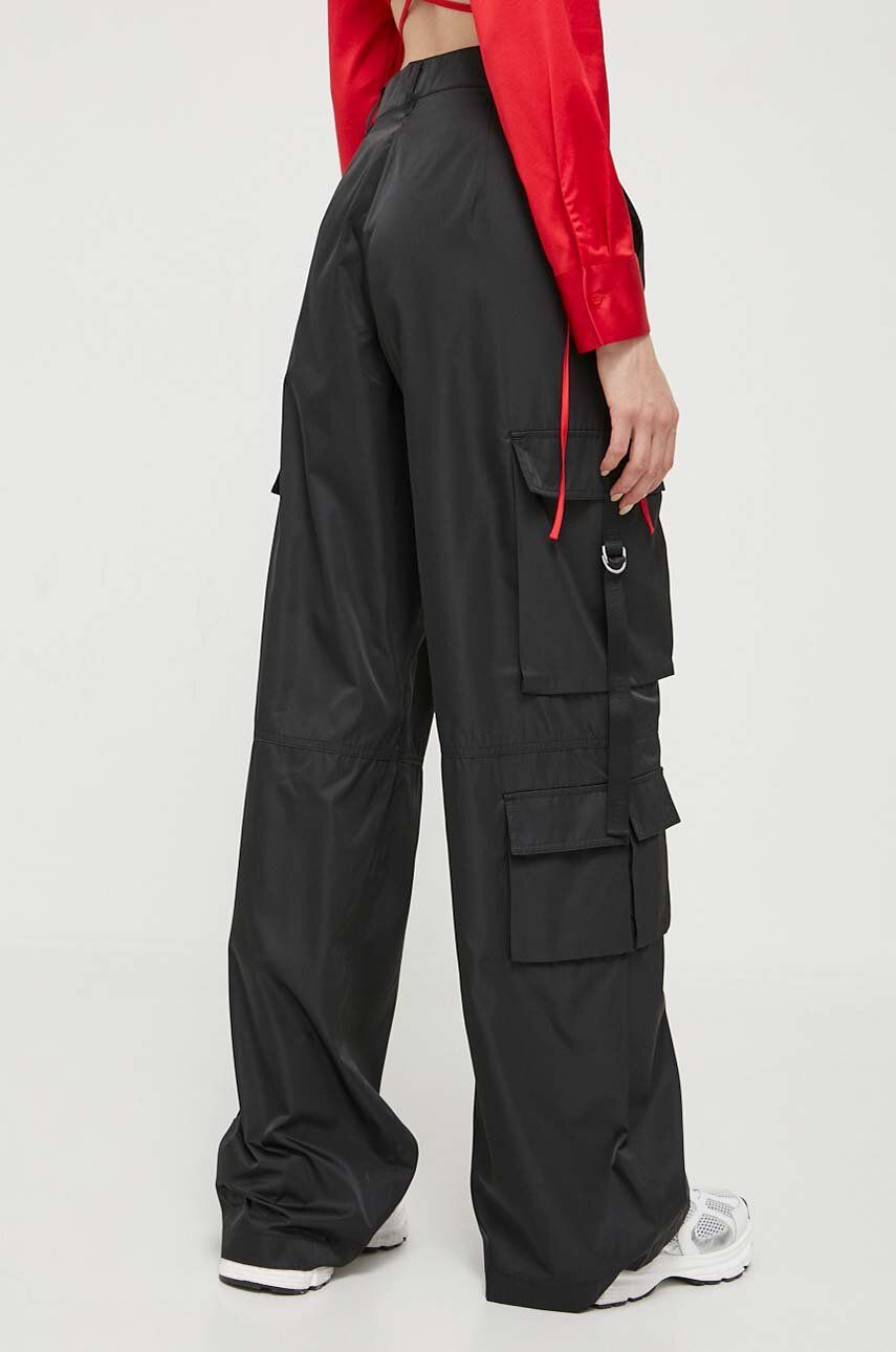 HUGO Pantaloni Femei, Culoarea Negru, Drept, High Waist