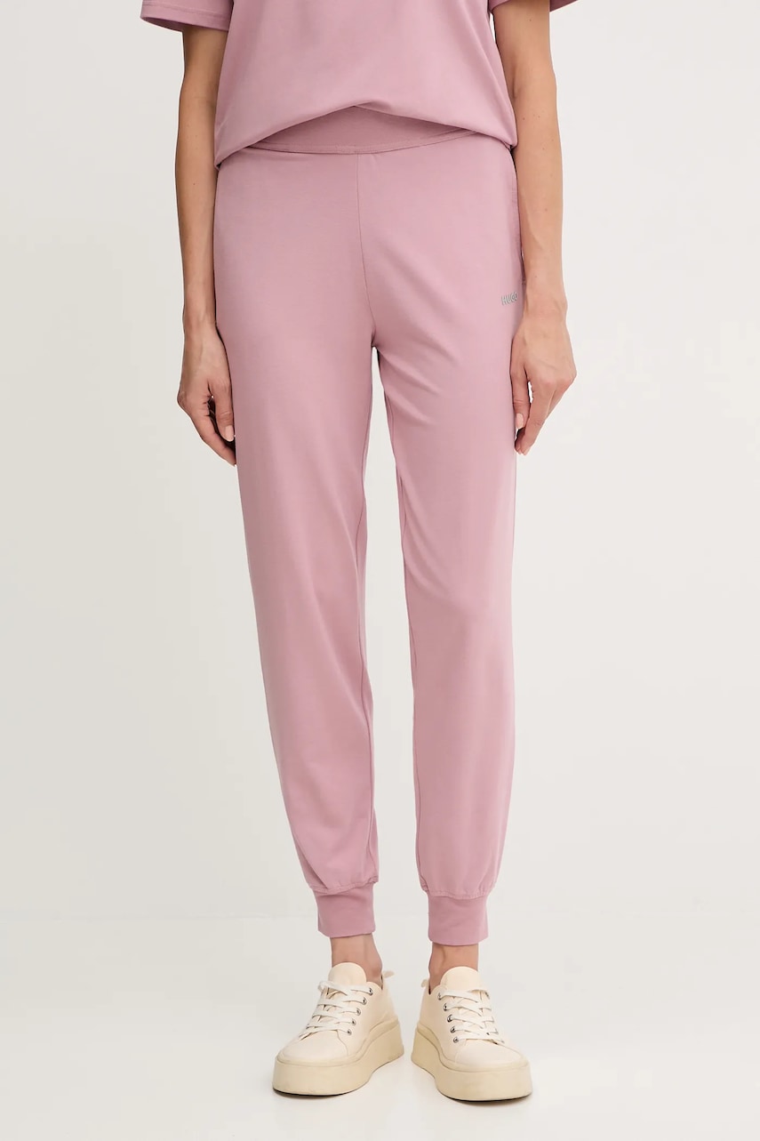 HUGO pantaloni de lounge culoarea bej, uni, 50490578