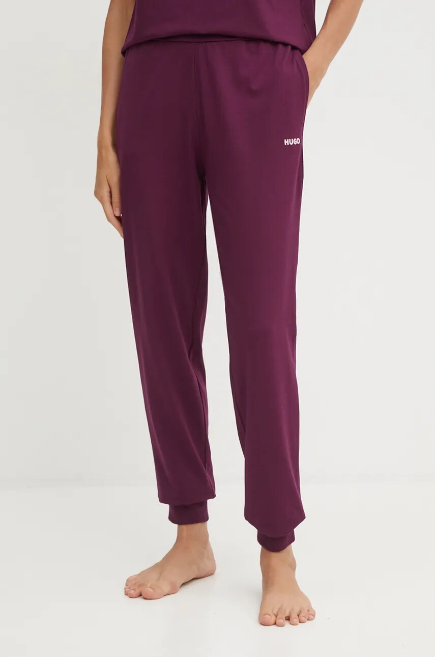 HUGO pantaloni de lounge culoarea violet, neted, 50490578