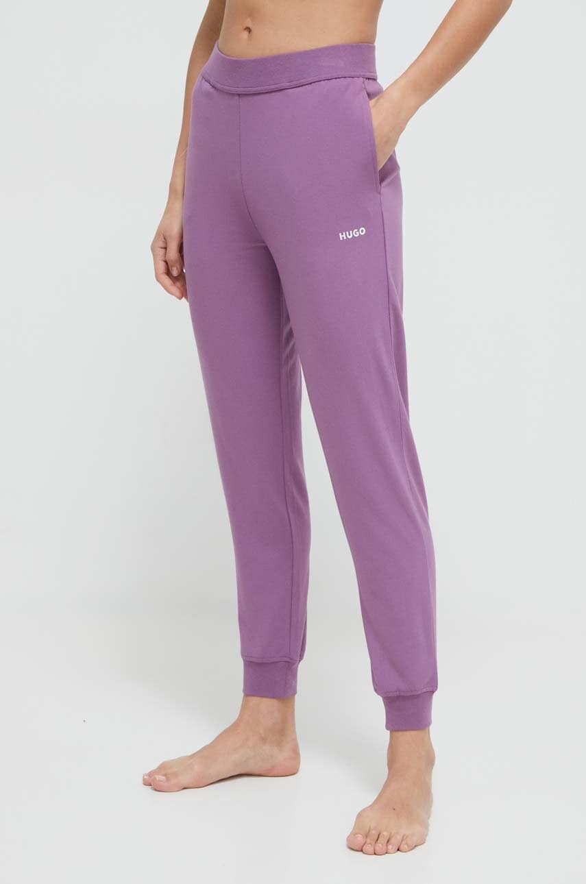 HUGO pantaloni de lounge culoarea violet, neted