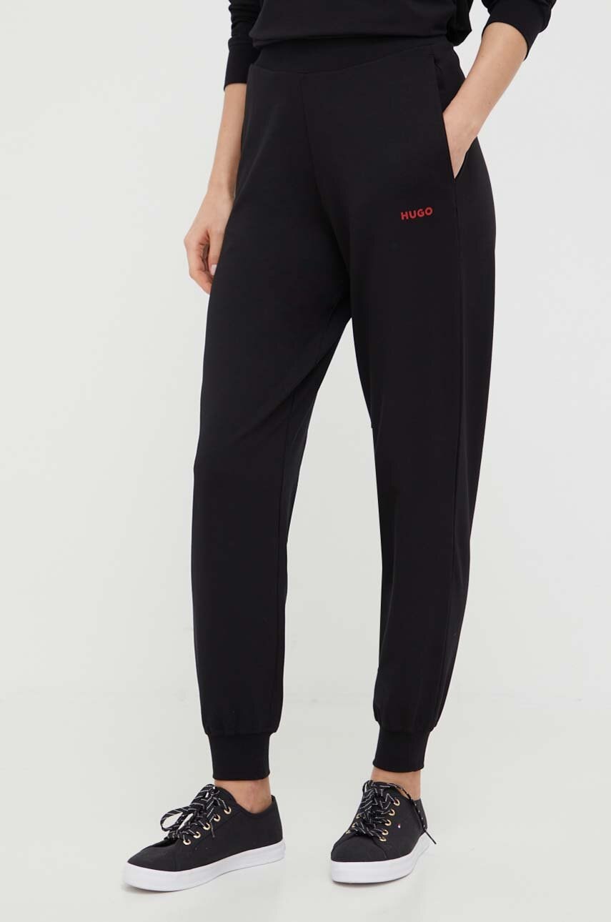 HUGO pantaloni de lounge culoarea negru, neted, 50490578