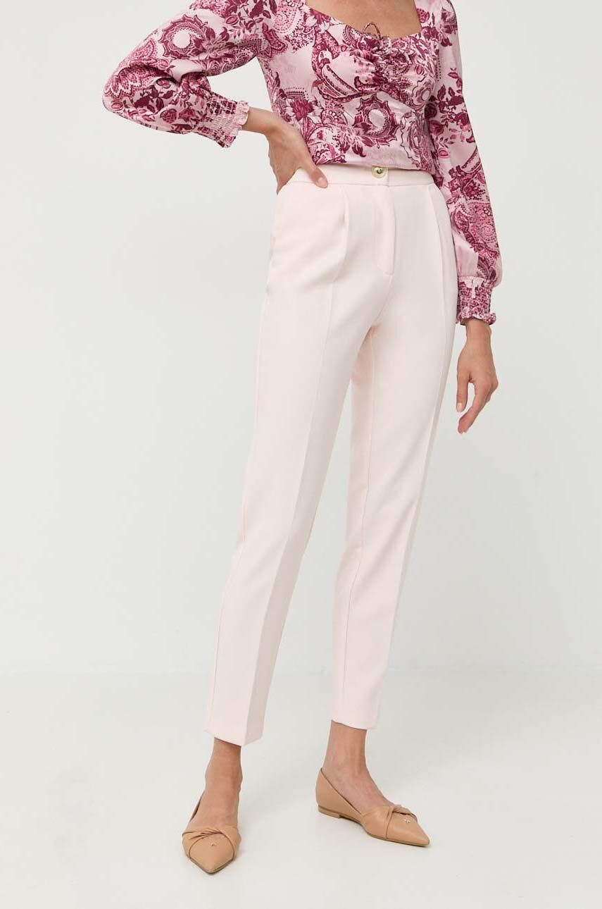 E-shop Kalhoty Marciano Guess dámské, oranžová barva, přiléhavé, high waist