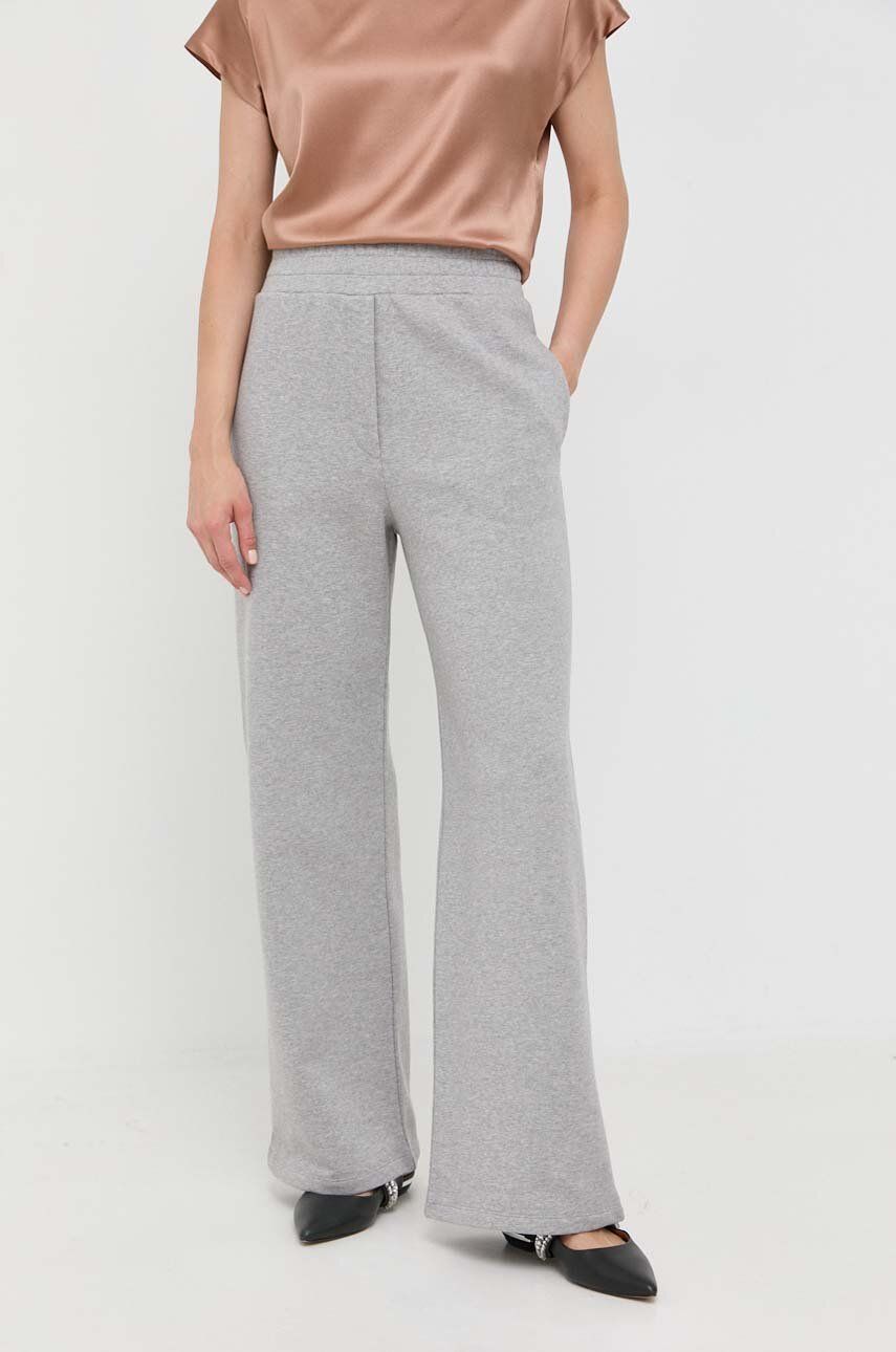 Weekend Max Mara Pantaloni De Trening Din Bumbac Culoarea Gri, Neted