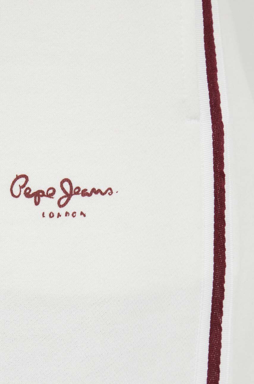 Pamučni donji dio trenirke Pepe Jeans Bibi boja: bijela, s aplikacijom