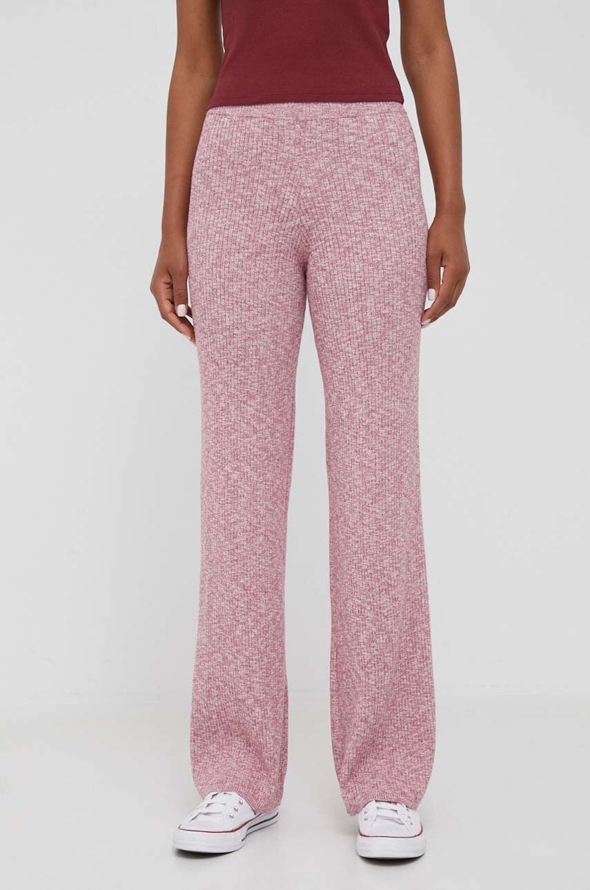 Nohavice Pepe Jeans dámske, ružová farba, melanžové