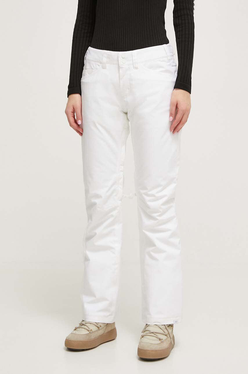 Roxy pantaloni Backyard culoarea alb