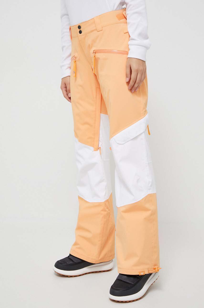 Levně Kalhoty Roxy Woodrose x Chloe Kim oranžová barva