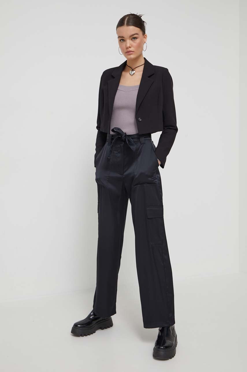 Παντελόνι Abercrombie & Fitch χρώμα: μαύρο φωτογραφία