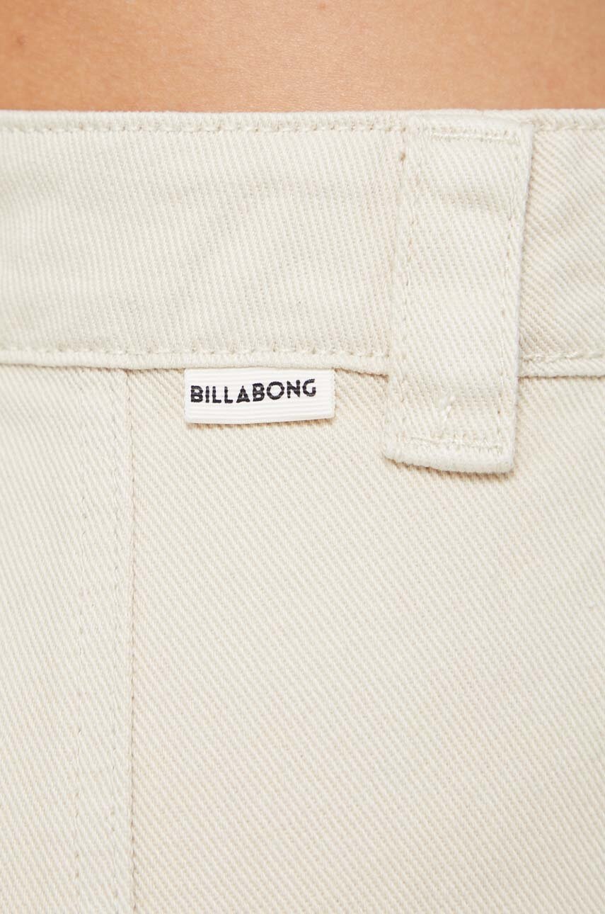 Штани Billabong жіночі колір бежевий пряме висока посадка 