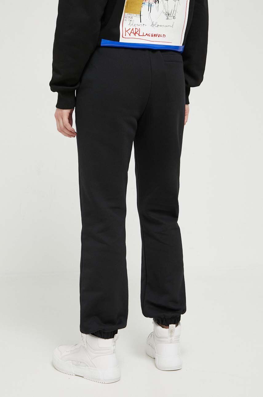 Karl Lagerfeld Jeans Pantaloni De Trening Culoarea Negru, Cu Imprimeu