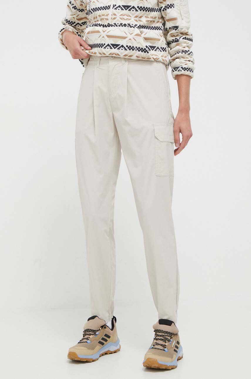 Outdoorové kalhoty Columbia Boundless béžová barva - béžová - 50 % Recyklovaný polyester