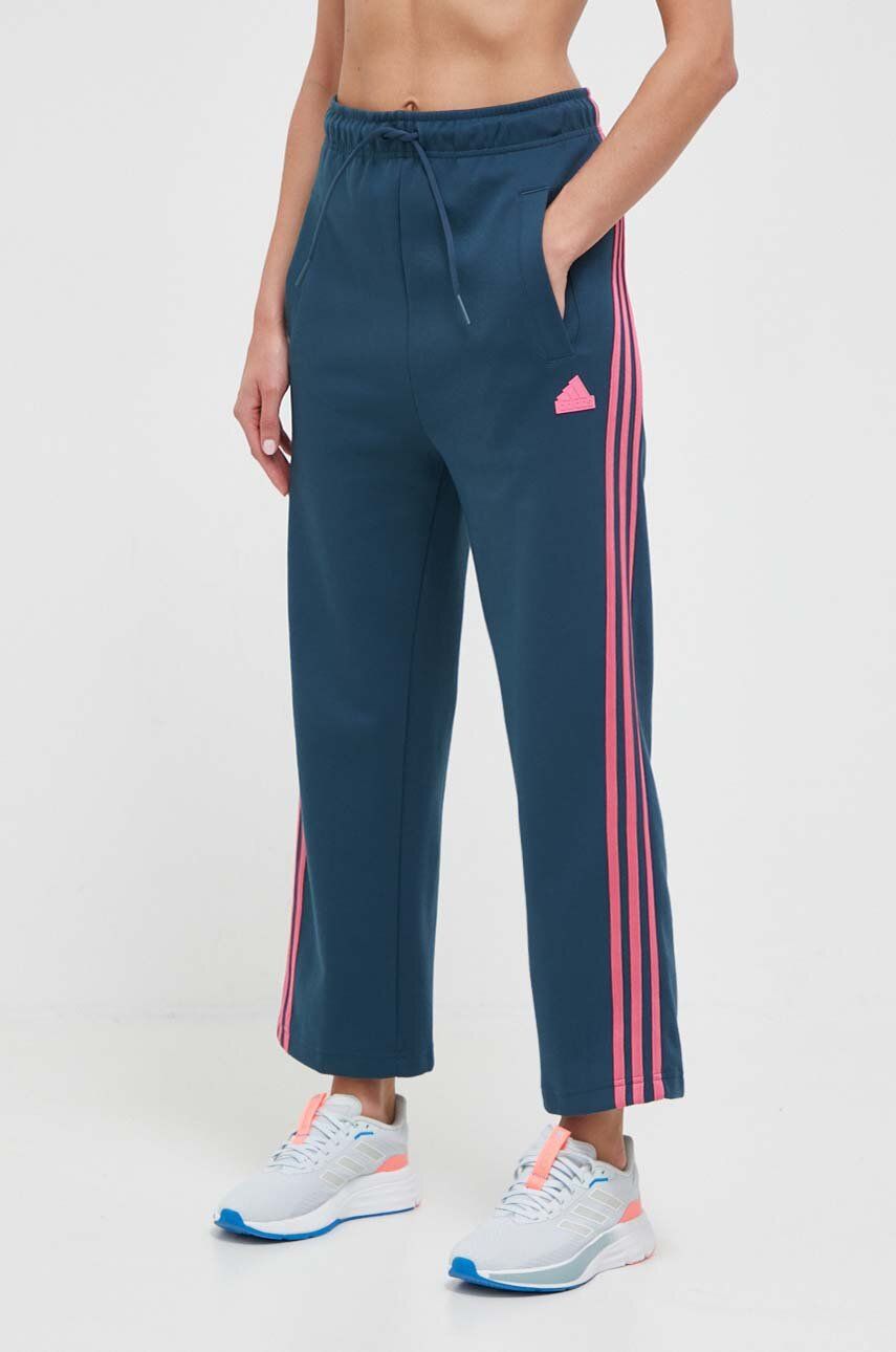 Adidas Pantaloni De Trening Culoarea Turcoaz, Lat, High Waist