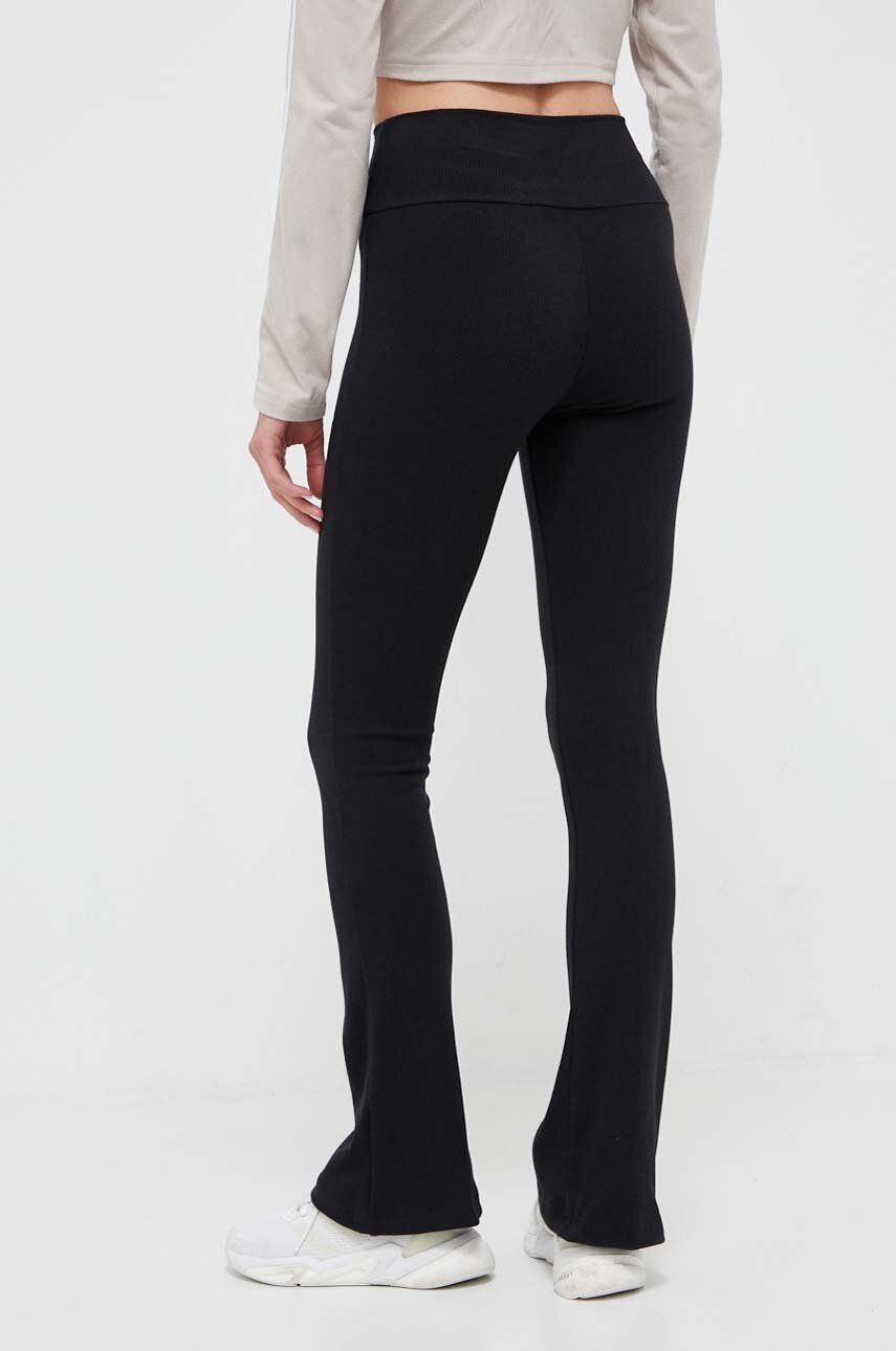 Adidas Originals Pantaloni Femei, Culoarea Negru, Evazati, High Waist