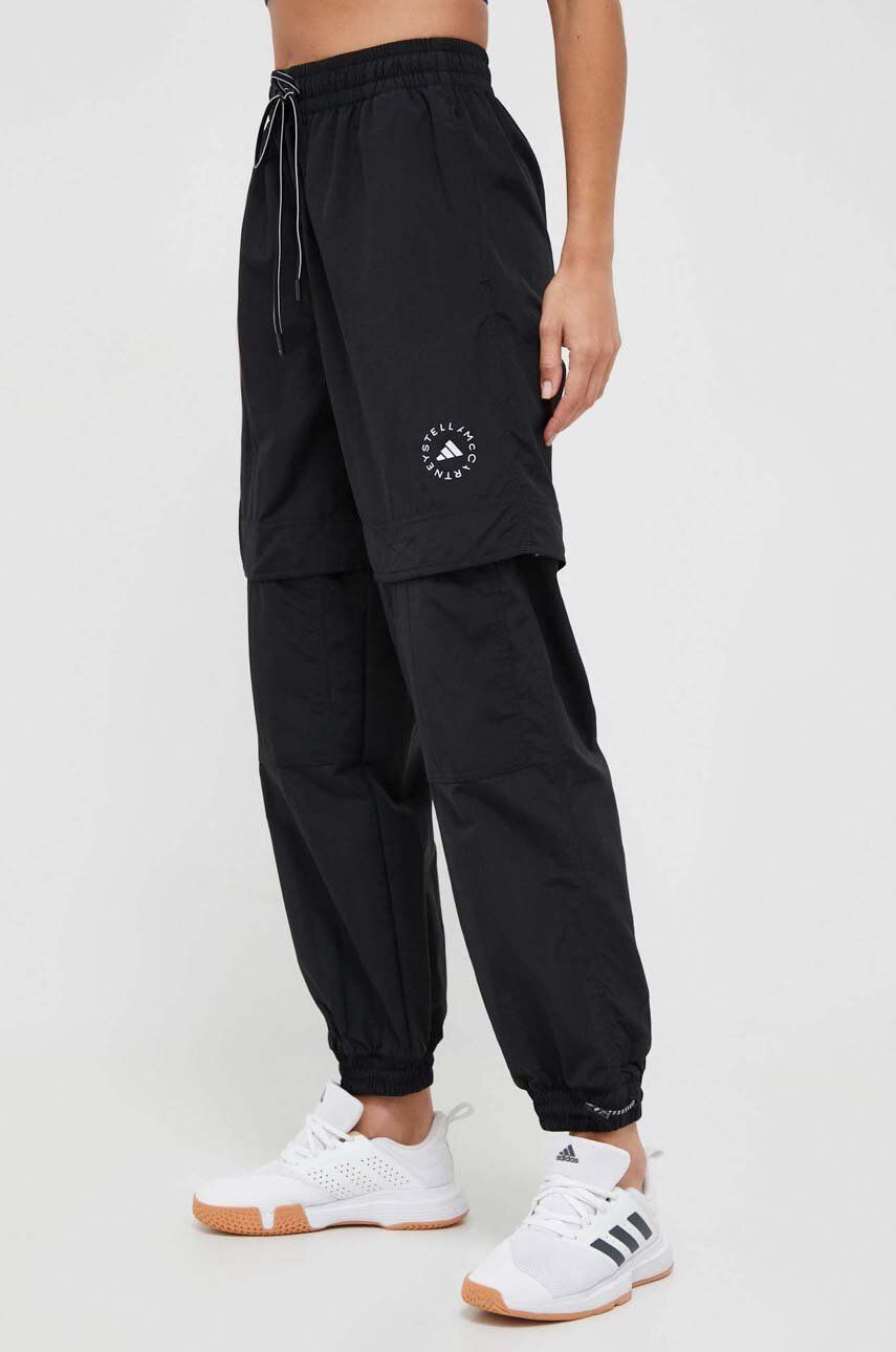Adidas By Stella Mccartney Pantaloni Femei, Culoarea Negru, Neted