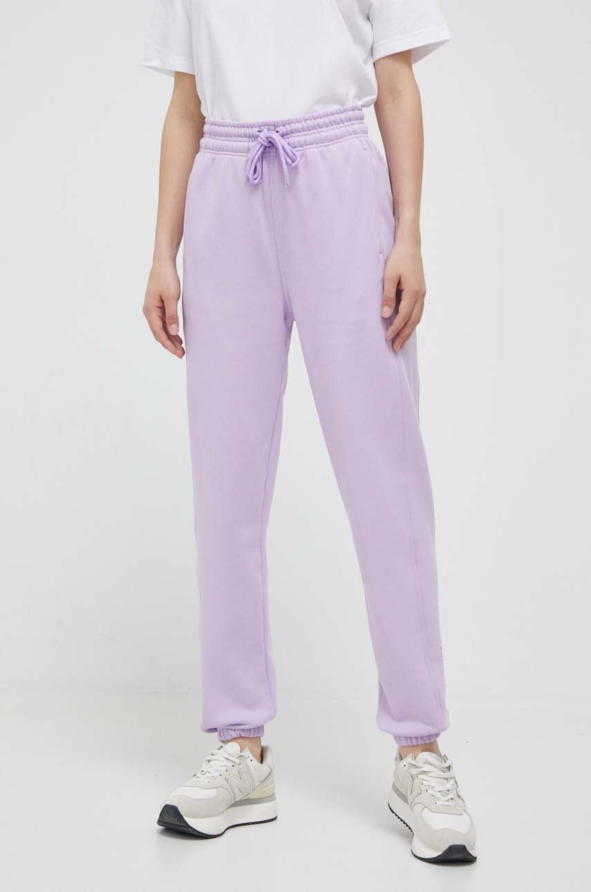 adidas by Stella McCartney pantaloni de trening culoarea violet, neted